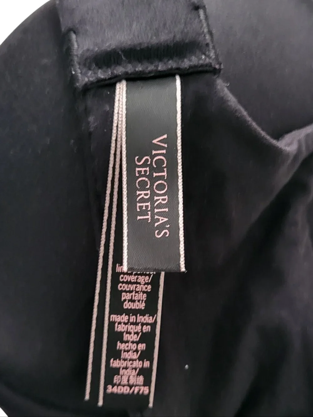VICTORIA'S SECRET "Body By Victoria" 34DD Black Lined Perfect Coverage Bra - Picture 7 of 9